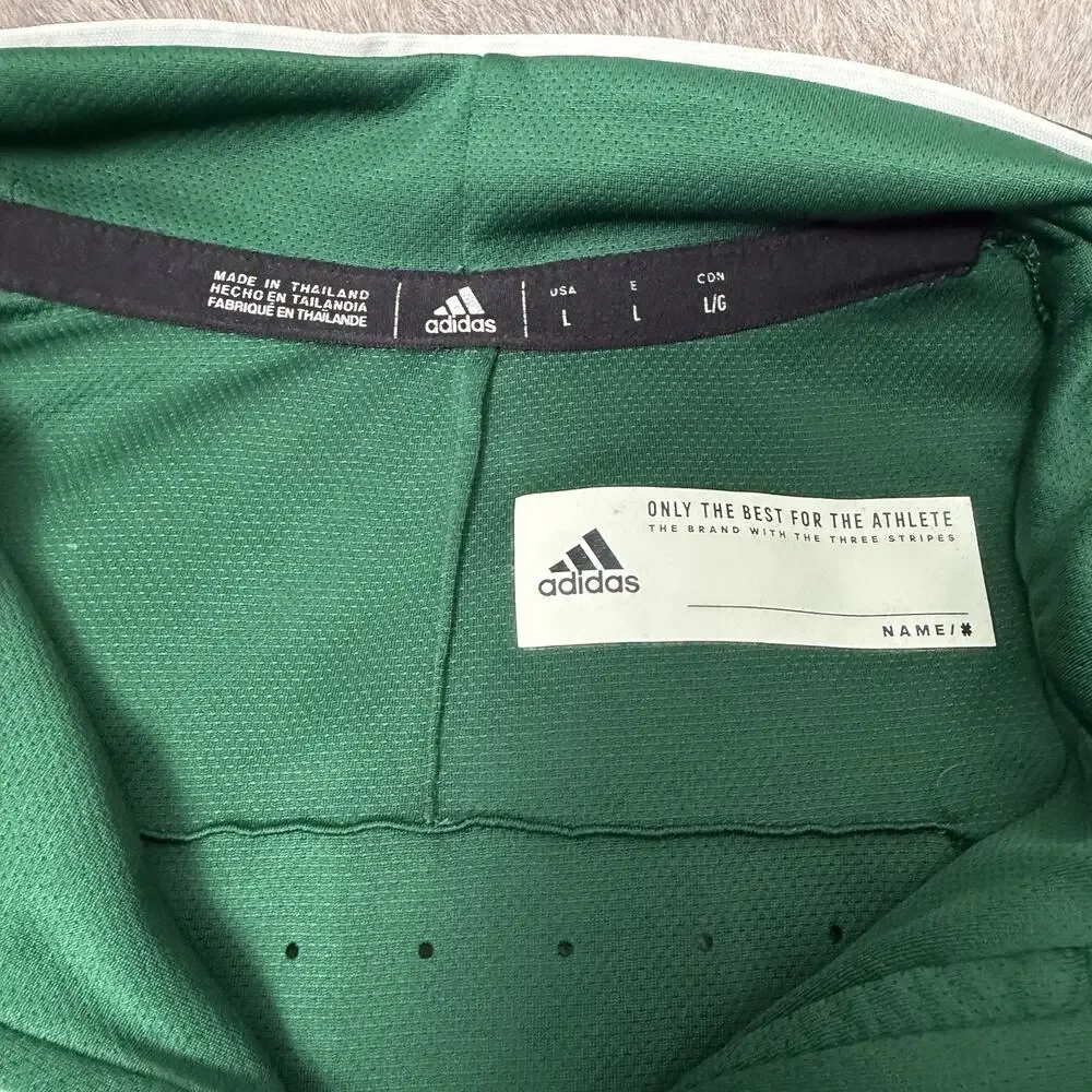 Miami Hurricanes Green Adidas Long Sleeve Dri Fit Top 1/4 Zip Size Large